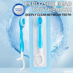 Mini Travel Toothbrush + Floss + Pick + Tongue Scraper 12 pcs