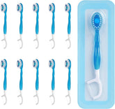 Mini Travel Toothbrush + Floss + Pick + Tongue Scraper 12 pcs