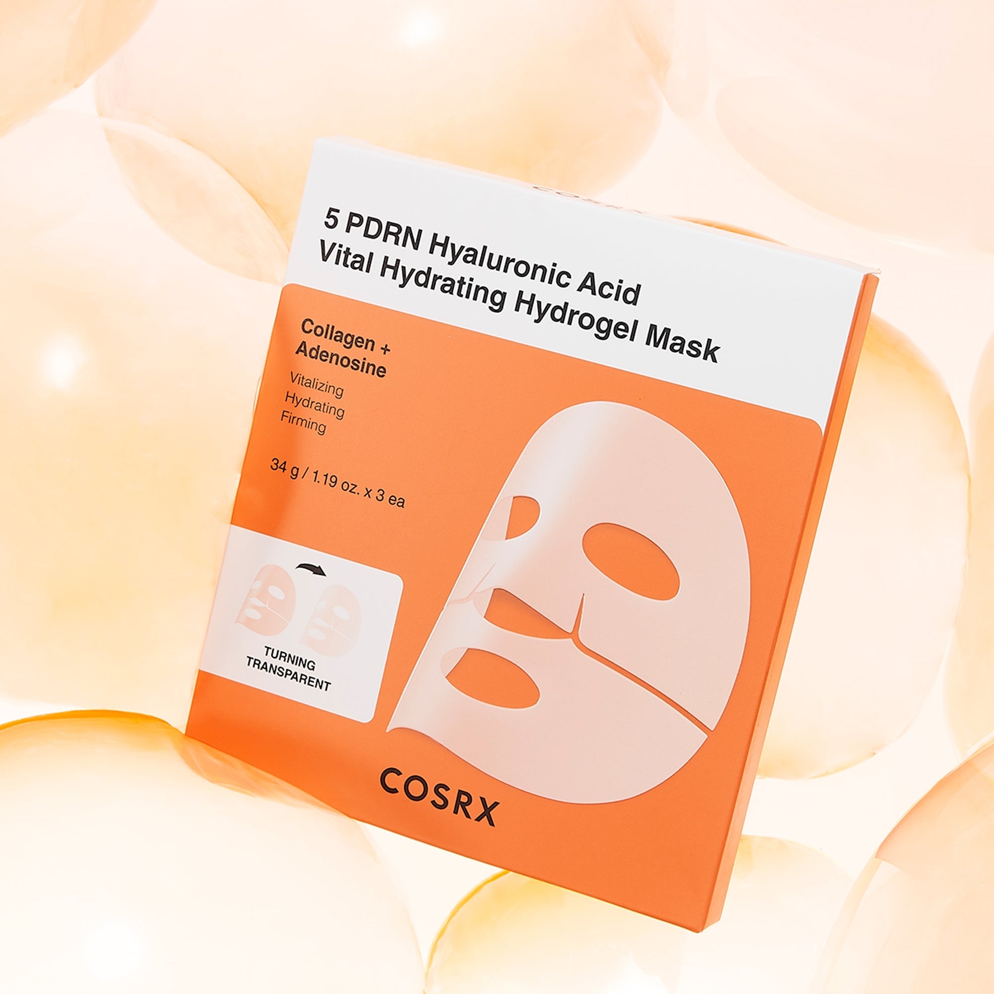 5 PDRN Hyaluronic Acid Vital Hydrating Hydrogel Mask 3 pcs