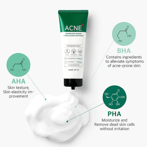 AHA,BHA,PHA 30 Days Miracle Acne Clear Foam Cleanser 100ml